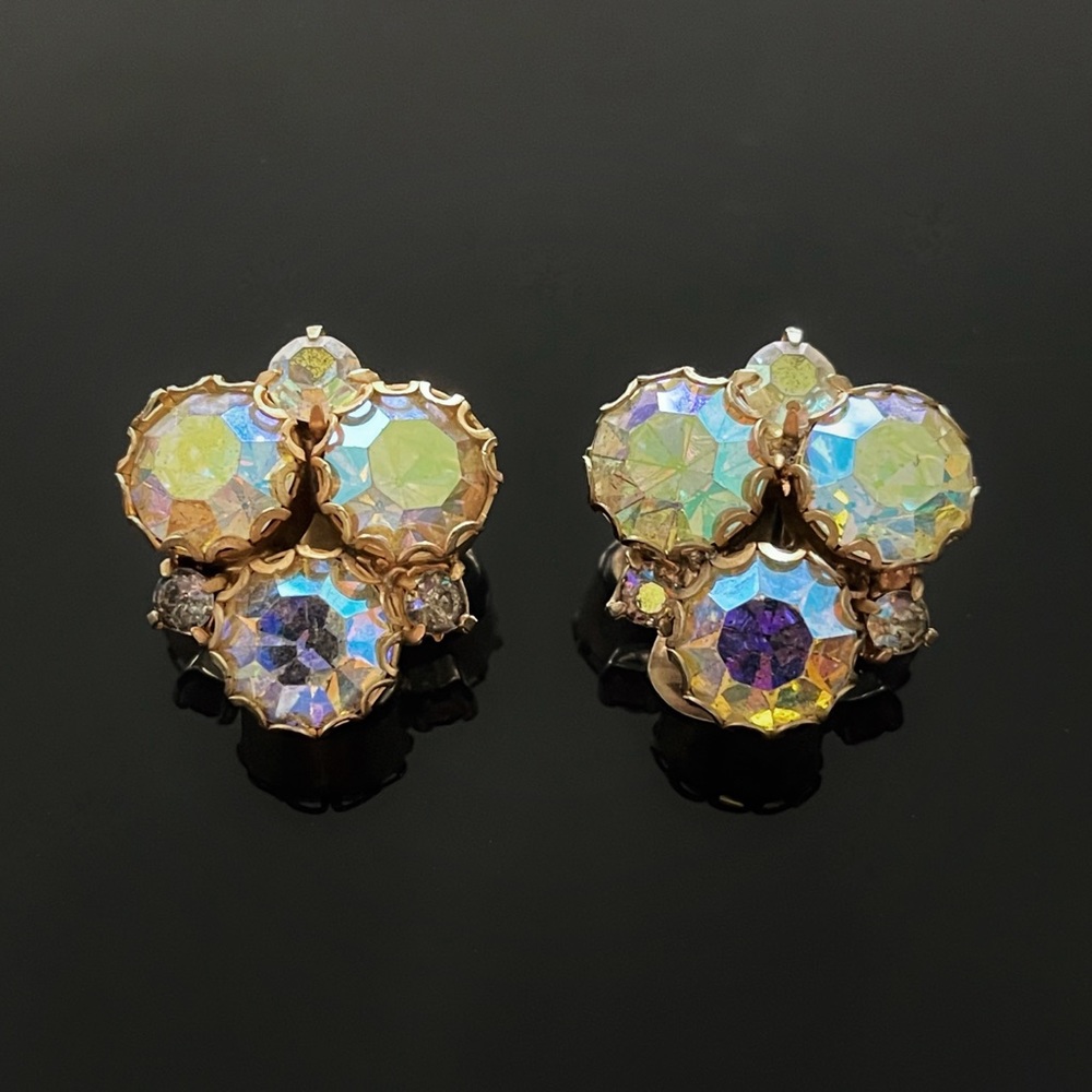 ✨Stunning VTG Custom Sparkly Clip On Earrings